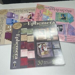 Lot Of 3 PAPER PIZAZZ - 12" x 12" - PATTERNED THEMED PAPER BOOKS - 18-30 Sheets